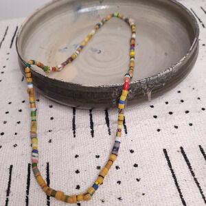 AFRICAN TRADE BEAD NECKLACE ROCK STONE LAPIDARY SPECIMEN